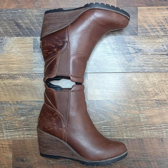 Sorel Women's Wedge Chelsea Boot Distressed Brown Leather Ankle Pull On NL2952-2 - Picture 5 of 8